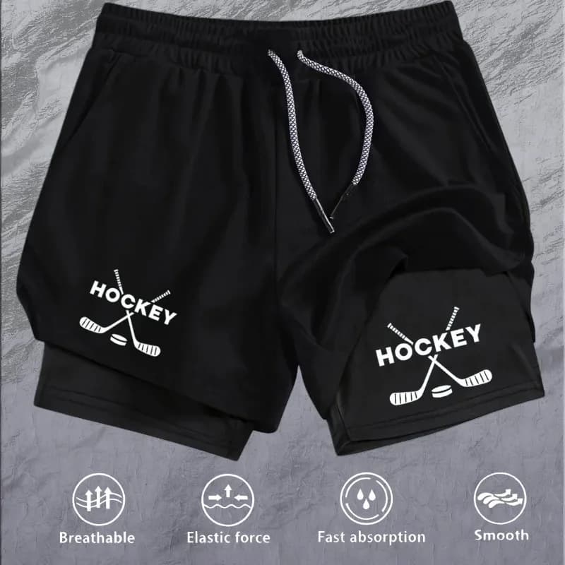 Sportswear Gym Men Running Short 2-in-1 Double-deck Fitness Pant Moisture Absorbing Training Casual Jogging Stretchy Performance