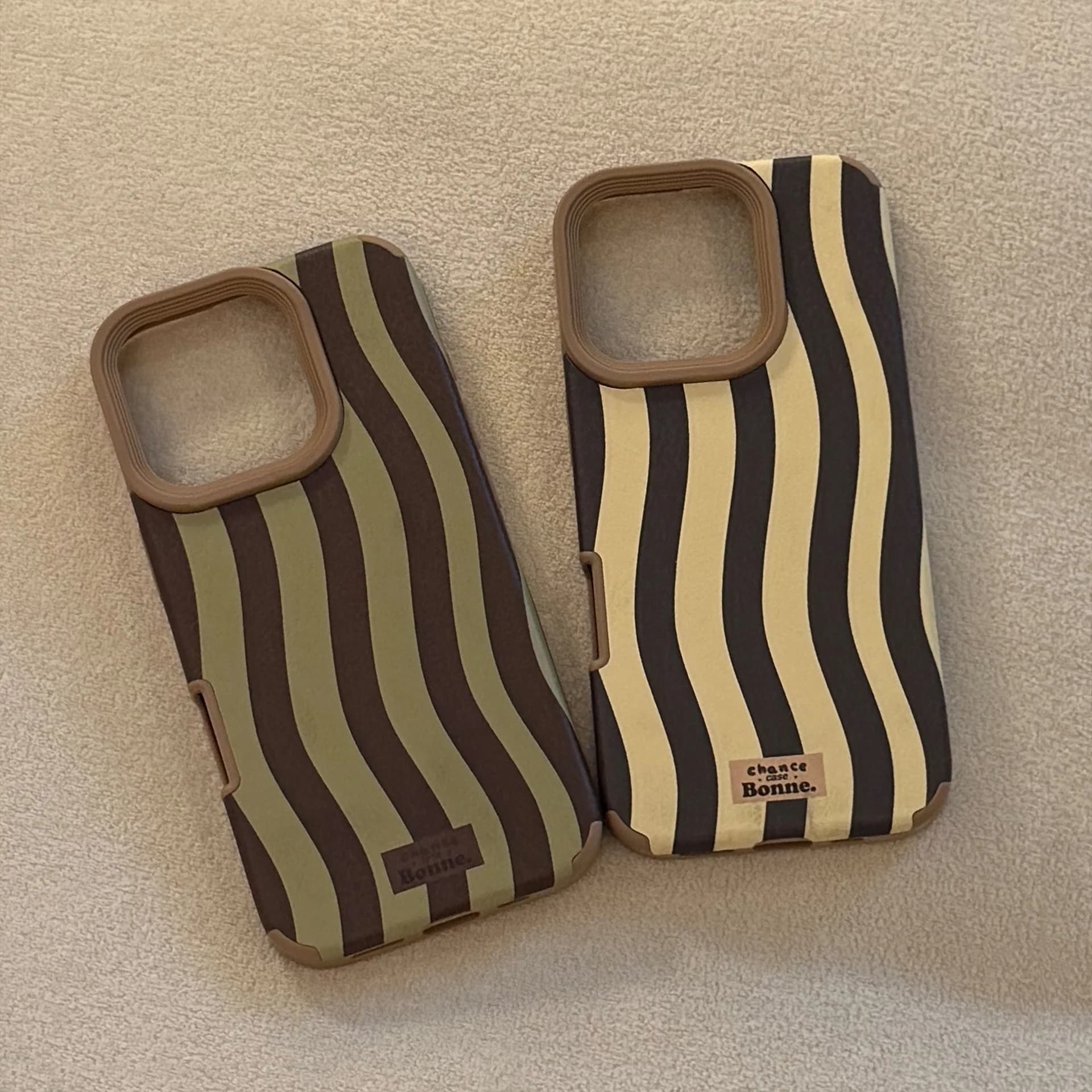 Vintage striped leather textured phone case for iPhone 17 Air 16 15 14 13 12 11 Pro Max Plus Shockproof protective case