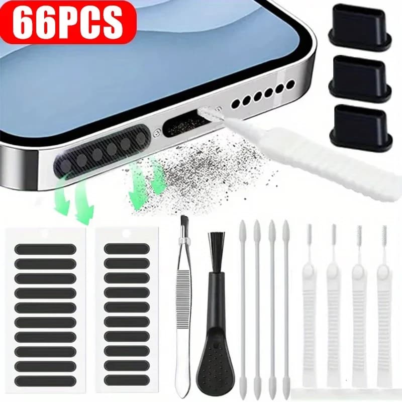 Kit Universale per la Pulizia della Polvere, Strumento per la Pulizia della Porta di Ricarica del Telefono, Coperture per Altoparlanti di Smartphone per AirPods, MacBook, Auricolari