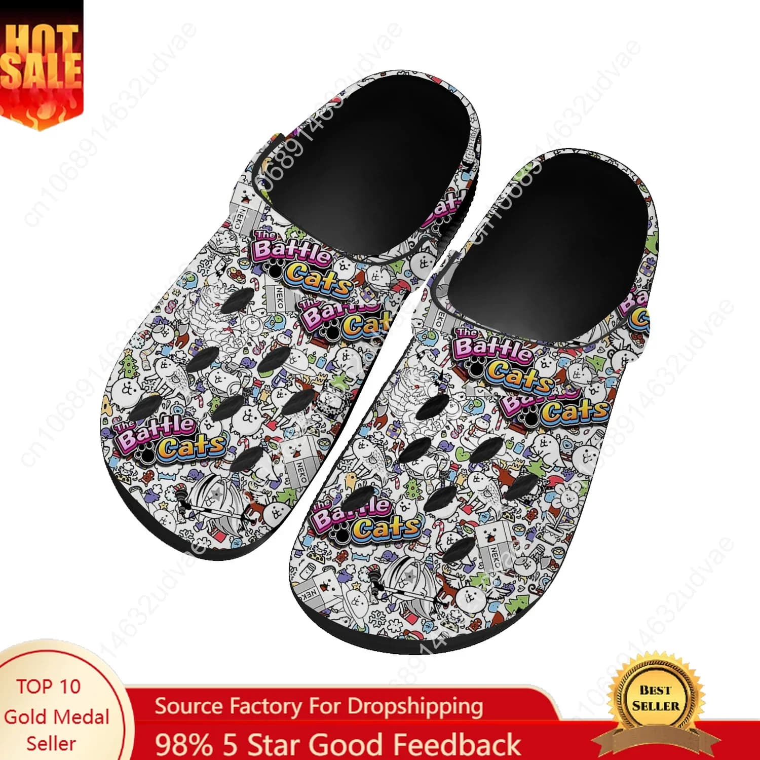 The Battle Cats Men's Water Shoes Woman Teenager Comfortable Garden Socks For Home Custom Sandals Breathable Beach Slippers