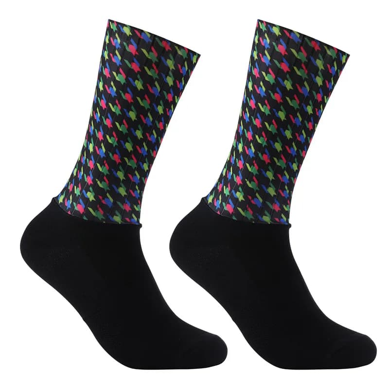 Calzini aerodinamici estivi in Silicone antiscivolo calzini da ciclismo Whiteline calzini da bici da corsa sportivi da bicicletta da uomo Calcetines