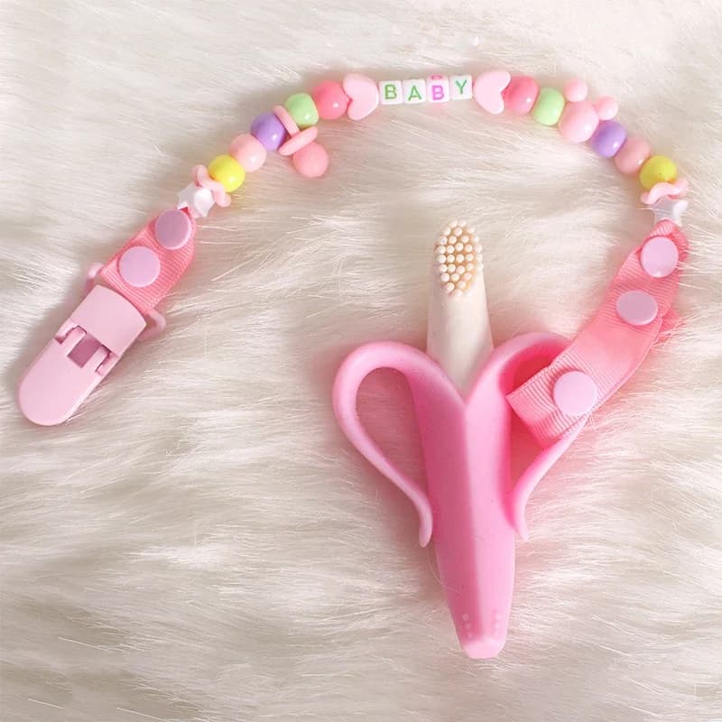 Neonati Ciuccio per bambini Guinzaglio Perline Succhietto Catena per capezzoli Neonato Manichino Anti-perso Ciucci Clip per Massaggiagengive Capezzoli Cura