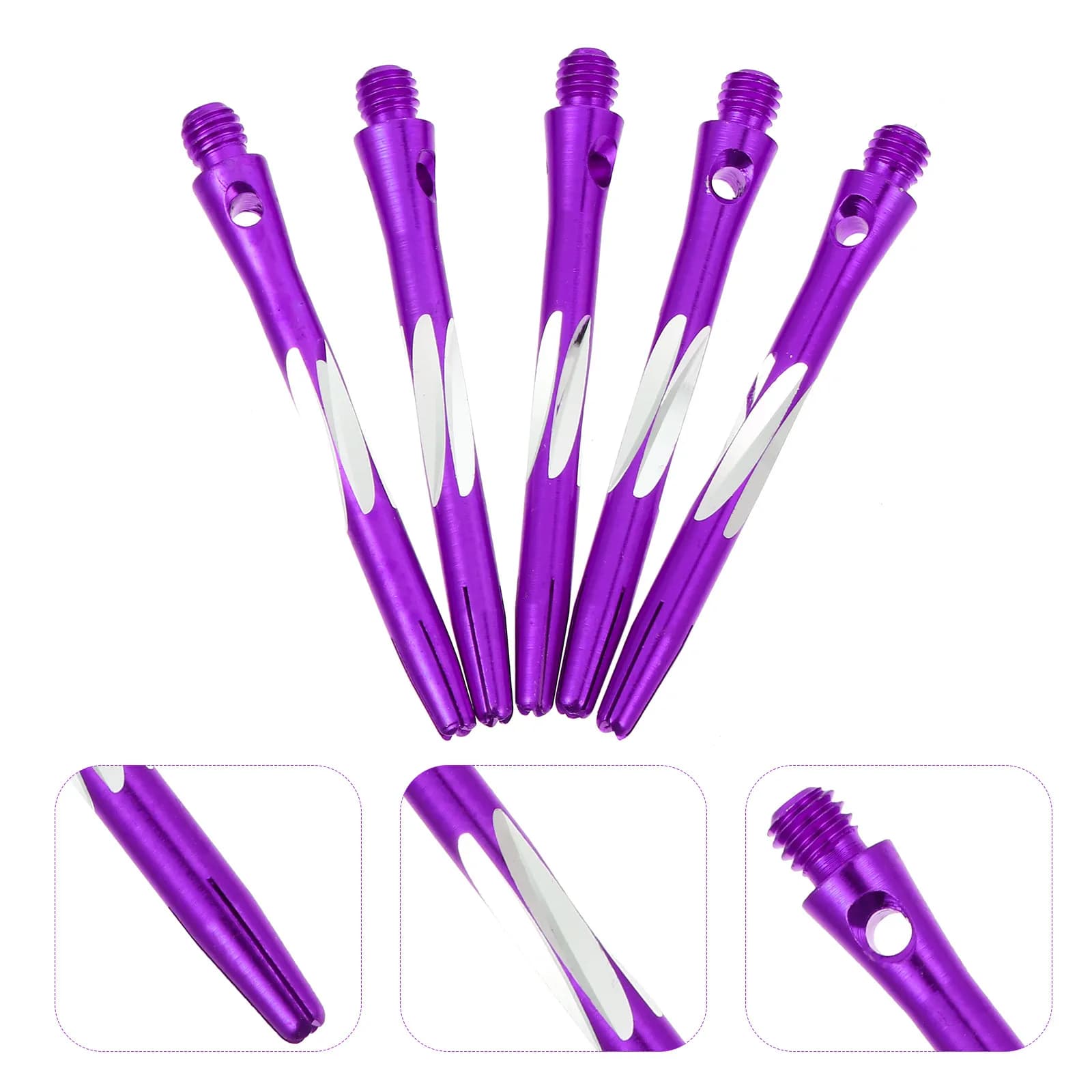 5 Pezzi Aste per Freccette in Lega di Alluminio Standard con Filettatura 2BA, Antiscivolo Zigrinate, Accessori di Ricambio per Freccette con Punta in Acciaio per il Gioco