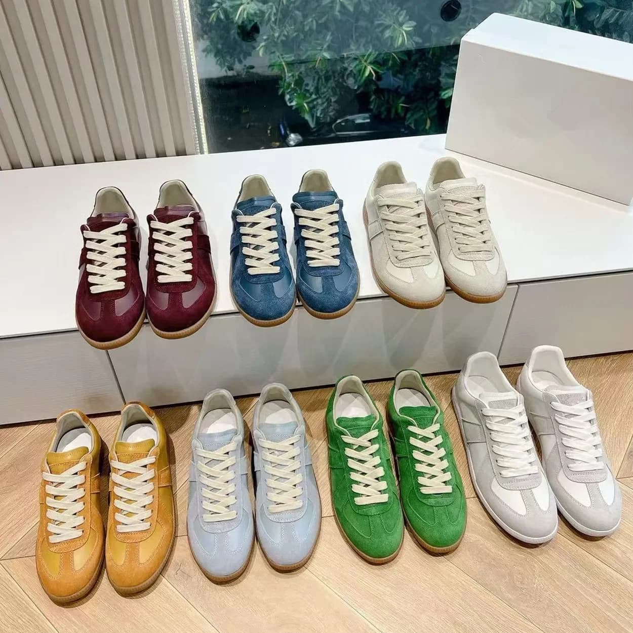 German Training Shoes Women's Silver 2026 New Versatile Casual Board Shoes Women's Versatile Flat Gump Shoes Genuine Leather