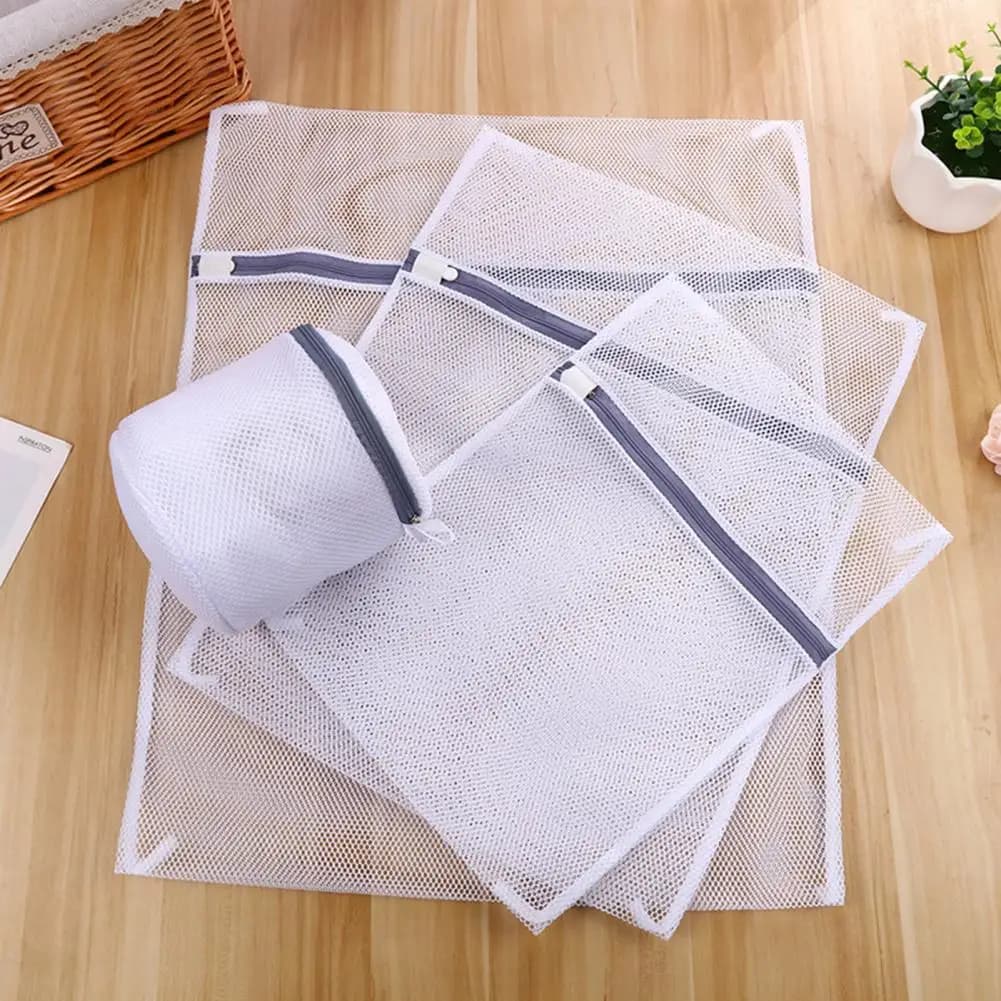 4 pcs/set Set of mesh bedding bags Closure with rust-resistant zipper Honeycomb Bag Organizer Dry Washing Bags for household linen