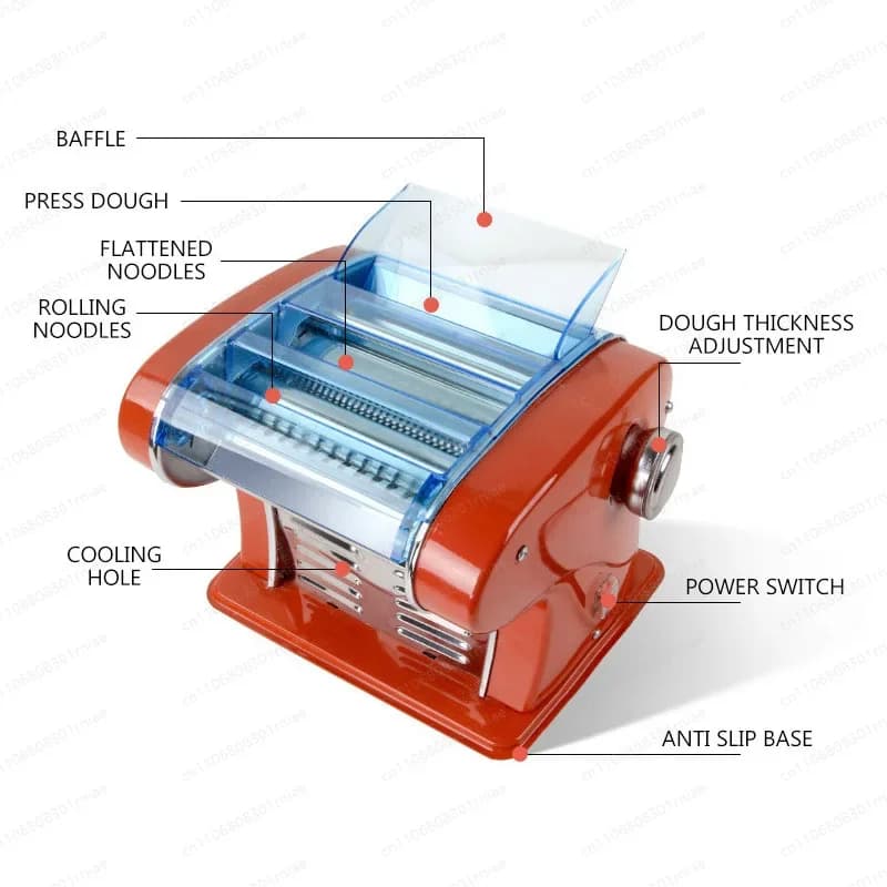 Macchina Elettrica 3-in-1 per Pasta: Impastatrice, Macchina per Stendere e Tagliatrice per Pasta per Cucina Domestica