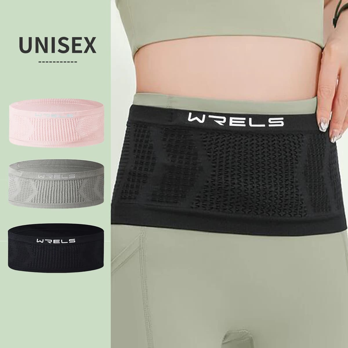 WRELS Invisible Waist Bag Elastic Running Phone Bag Lightweight And Breathable Gym Belt Bag Foldable Bike Bag