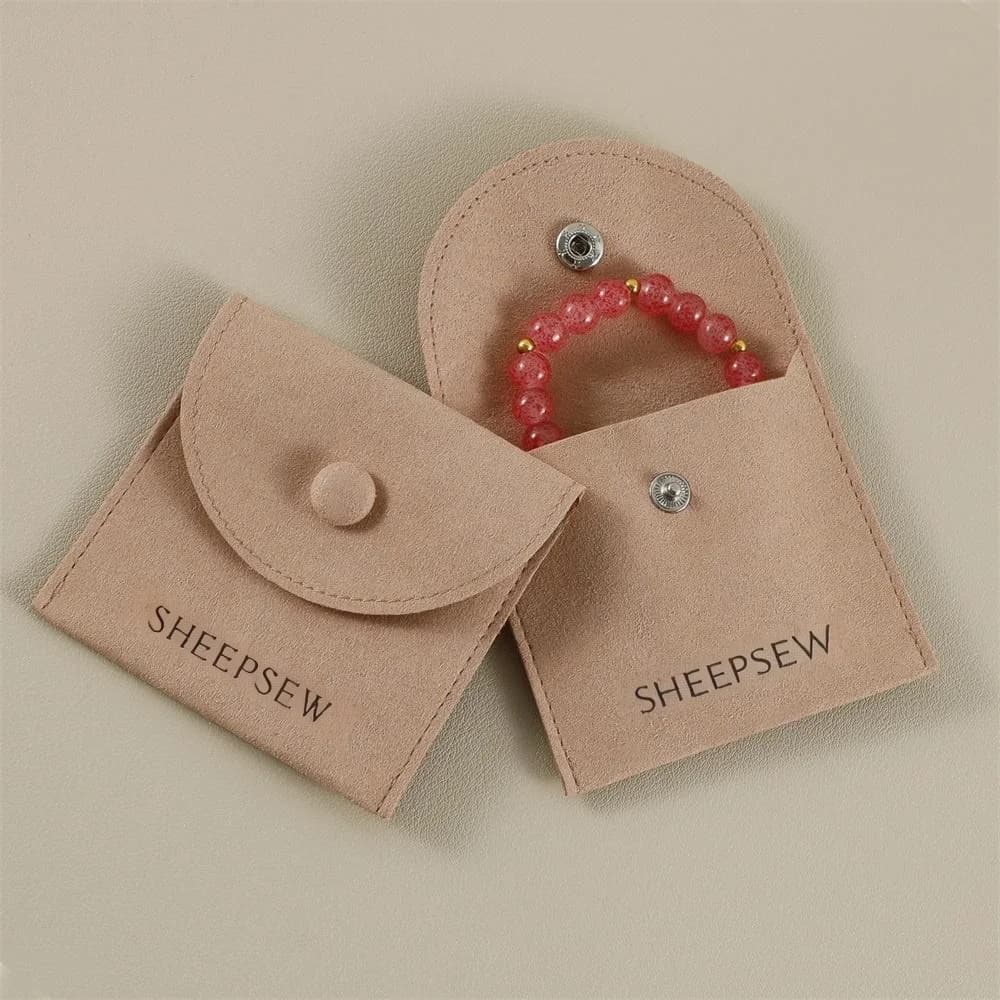 SHEEPSE PUPPYSEW Custodia per gioielli in microfibra Borsa per gioielli personalizzata Bracciale Collana Custodia per imballaggio con logo