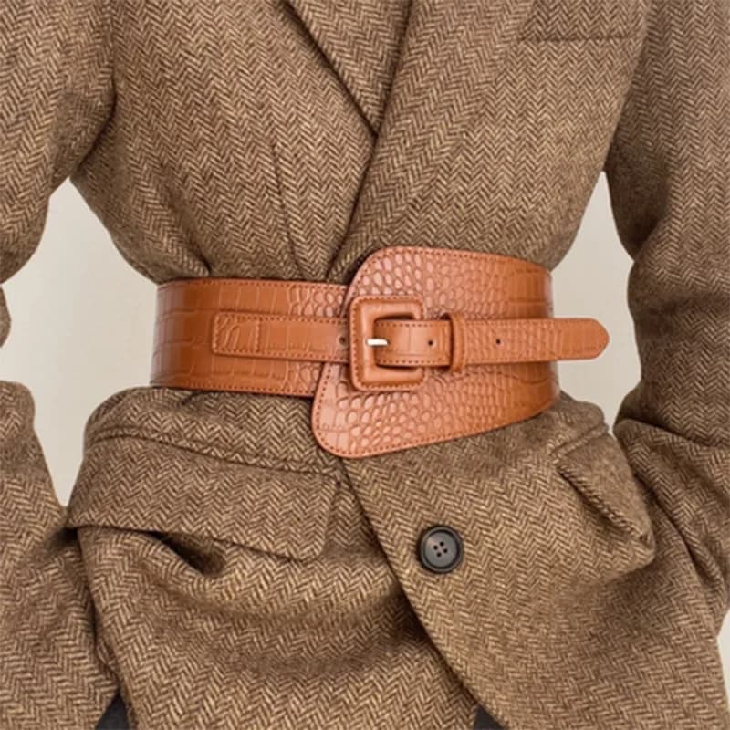 Cintura elastica da donna ultra larga Advanced Sense con gonna cappotto Cintura in vita Capispalla da donna con cintura attillata Decorazione del vestito