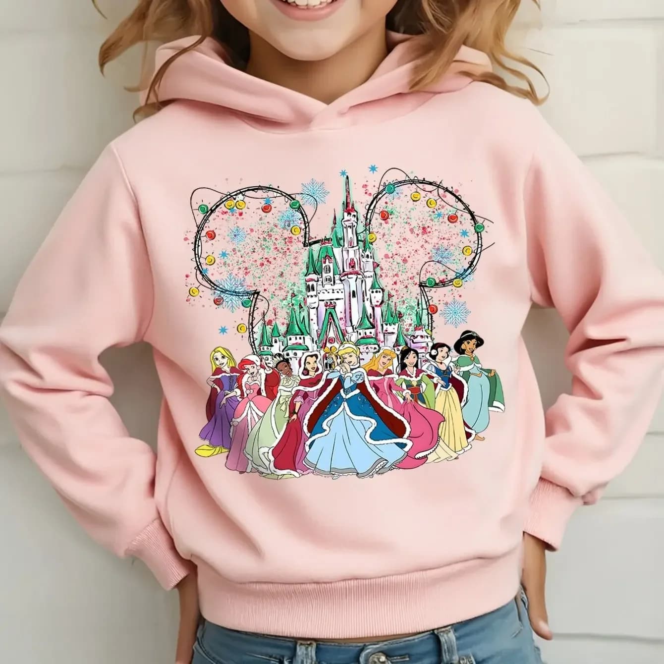 Disney Disney Princesses' Winter Wonderland Children's long-sleeved hooded sweatshirt,Mickey Mouse 2026 boys and girls