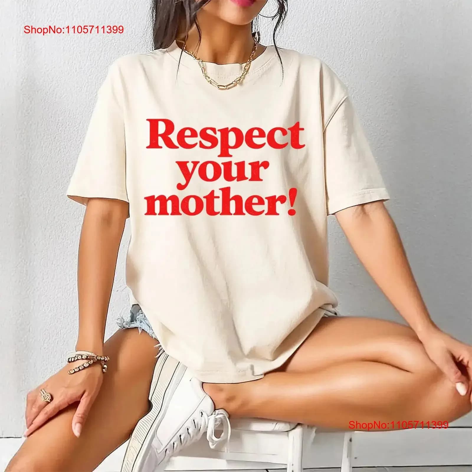 Respect Your Mother T Shirt Earth Day Cozy Outfit long or short sleeves vintage Washed designer clothes Soft Slightly