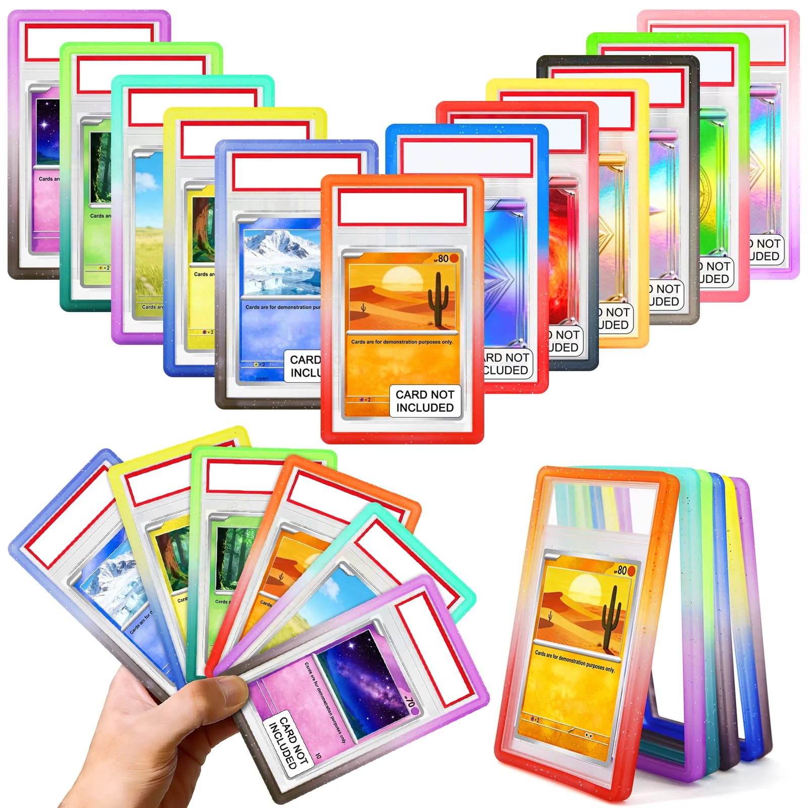 12-Pack TPU Slab Protector Graded Guard Bumper Guard for PSA Graded Color Glitter Limited Edition 12 Color Combination