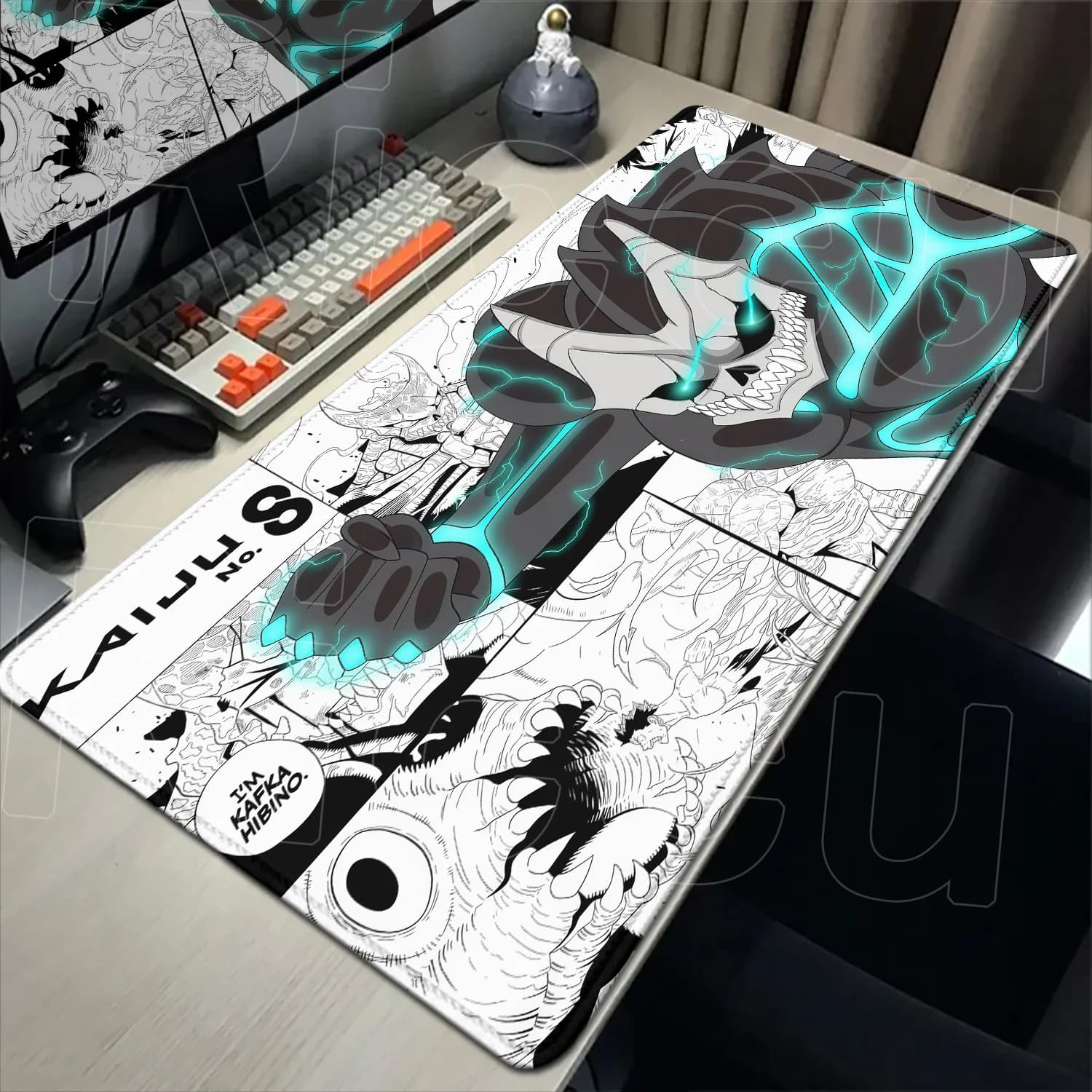 XXL 40X90CM Tappetino per mouse anime grande da gioco K-Kaiju No. 8 Tappetino per mouse LockEdge Accessori in gomma Tastiera per computer Tavolo Tappetino da scrivania