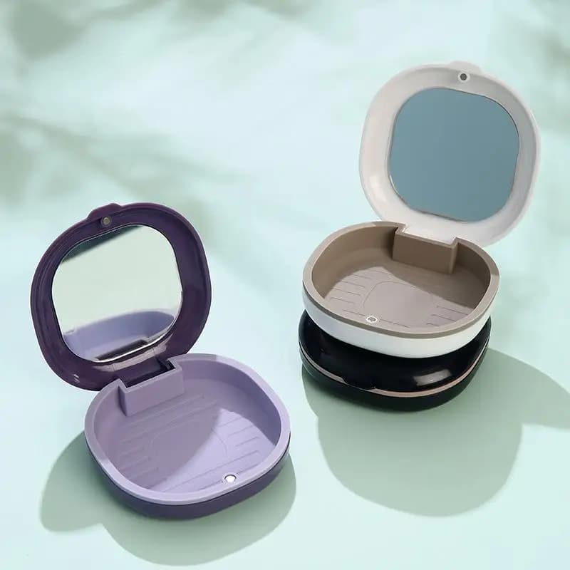 1Pcs Magnetic Cover Fake Teeth Denture Storage Case With Mirror Retainer Box Mouth Guard Aligner Braces Container Organizer