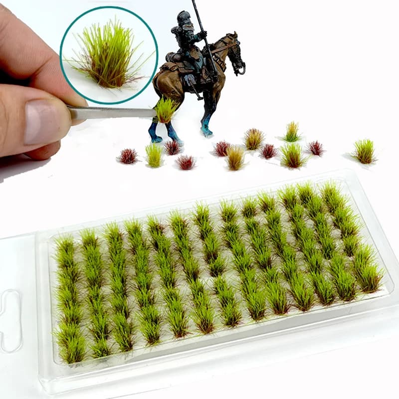 104 Pz/scatola In Miniatura 5mm/8mm Erba Statica Cluster Modello Kit Fai Da Te Giardino Prato Paesaggio Layout Materiali Diorama Accessorio