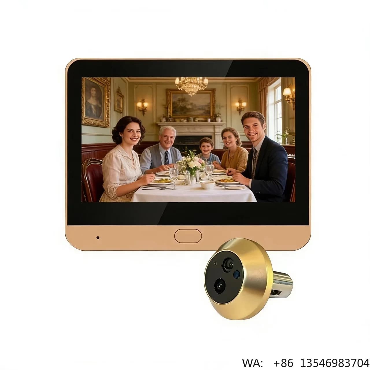 Enxun Wireless 2.4G WiFi Audio Door Phone 3MP Camera Motion Detection 4.3" TFT LCD Display Battery Powered Built-in Microphone