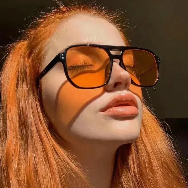 Double Beam Square Sunglasses Classic Vintage Designer Stable Frame UV400 Anti Glare Sun Shades Unisex Driving Summer Eyewear