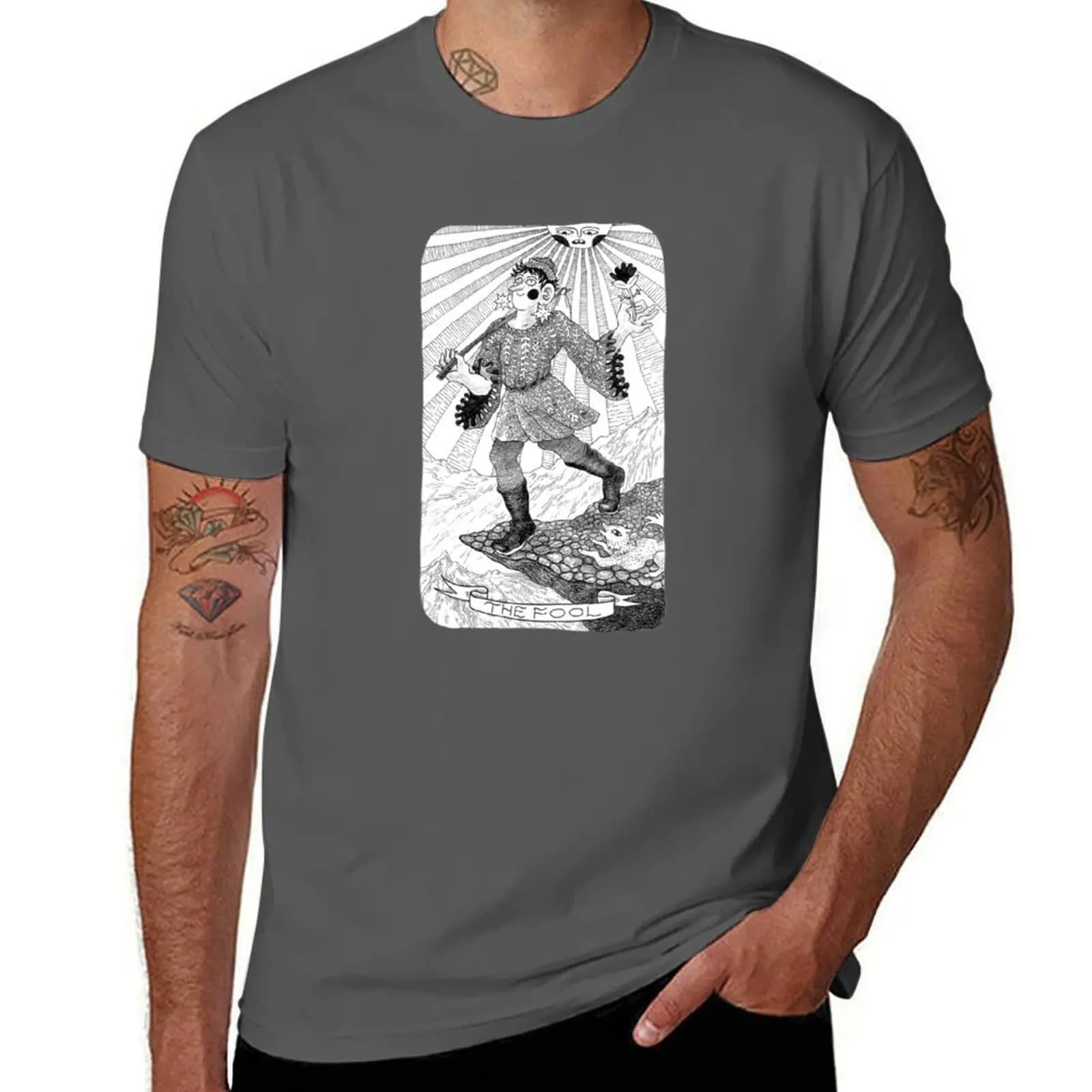 T-shirt con stampa della carta dei Tarocchi The Fool, t-shirt casual da indossare tutti i giorni
