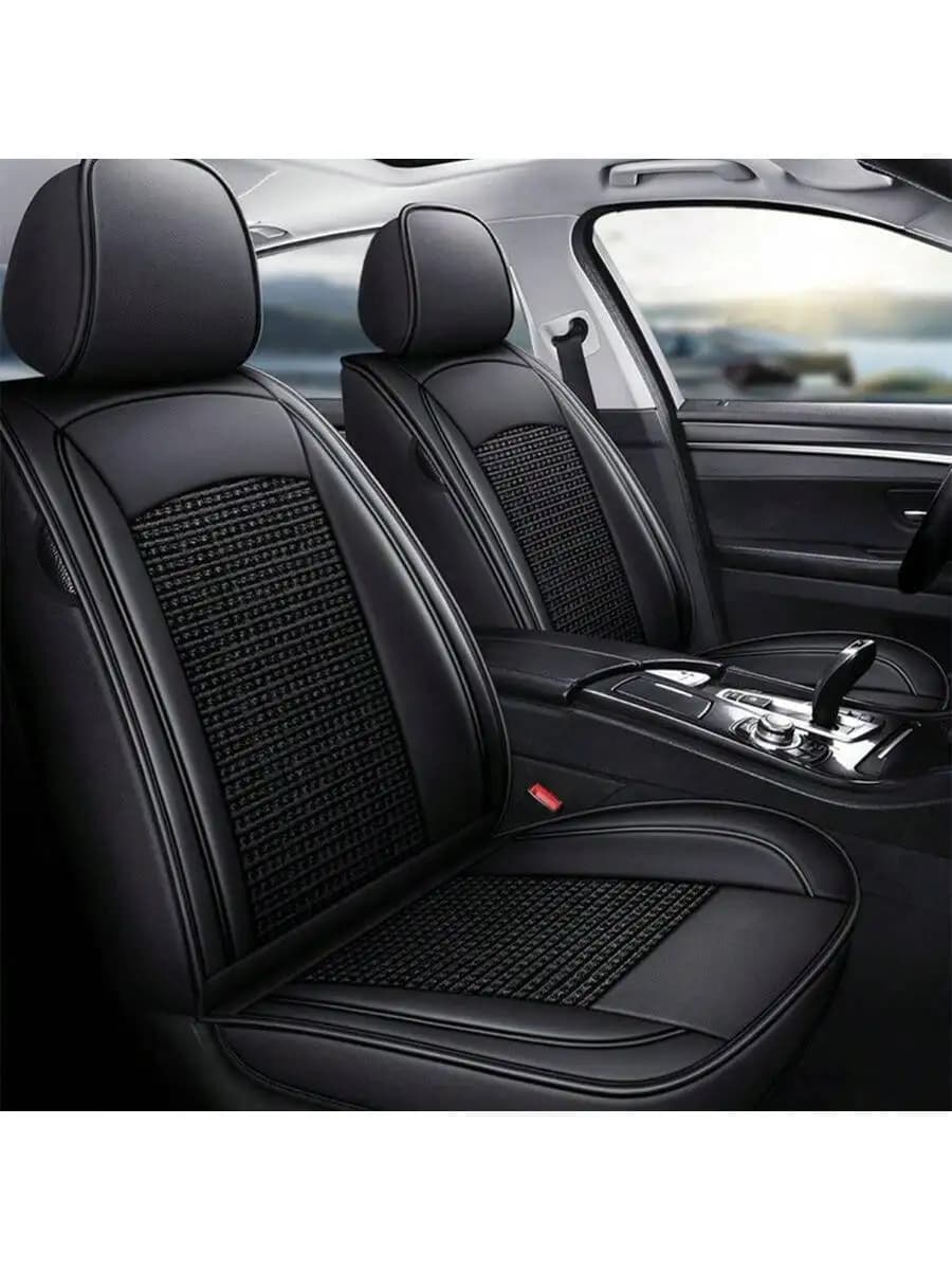Leather Car Seat Covers For Front And Rear Full Protection 5 Seats