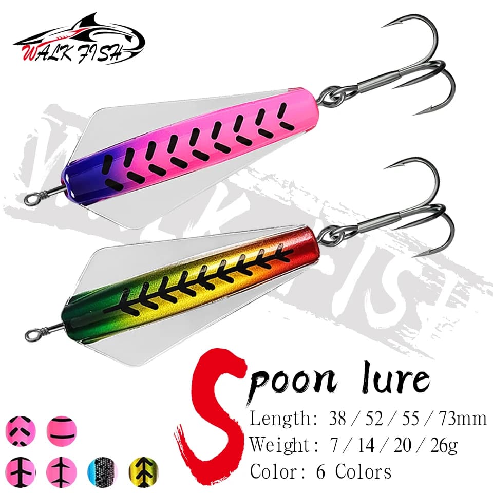 CAMMINARE PESCE 7/13.5/20/26g Diavolo Cucchiaio Esche da pesca dure Spinner Esche Acqua salata D'acqua dolce Bionic Metal Jig Attrezzatura da pesca in mare