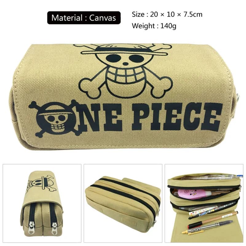 Anime periferiche One Piece School Stationery Pen Case rufy Zoro Sanji Cartoon Pen Bag astuccio multifunzionale regalo per bambini