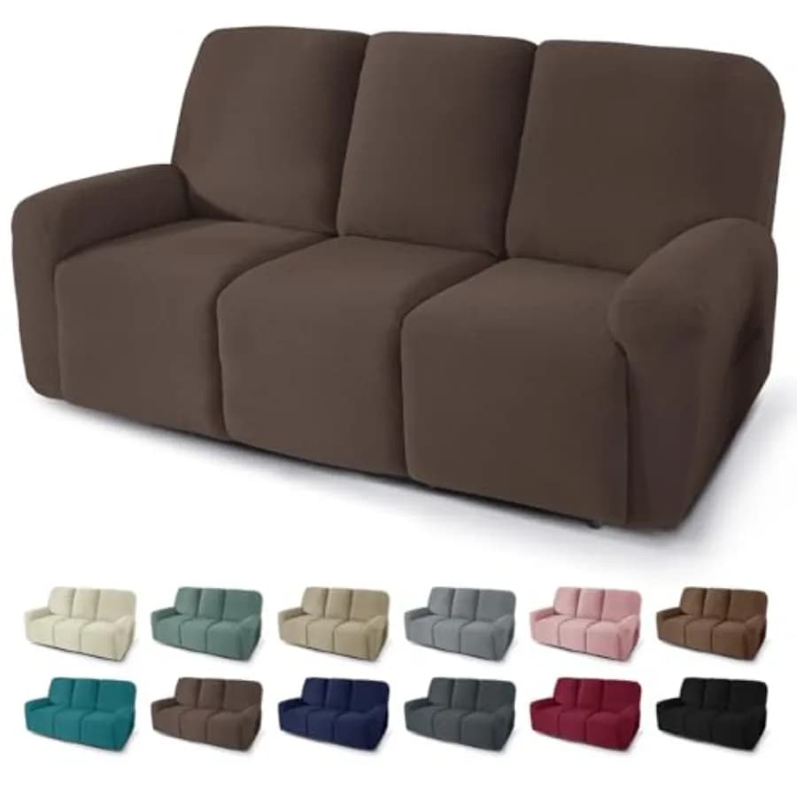 Set di 5 Copridivani Elasticizzati per Poltrone Reclinabili, Fodere Jacquard con Fondo Elastico per Cuscini Reclinabili