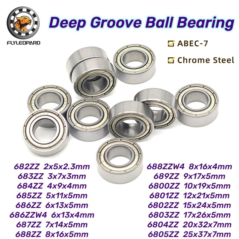 685ZZ Bearing 5x11x5 mm 10Pcs Silent Deep Groove Ball Bearing Chrome Steel 682 683 684 686 687 688 689 6800 6801 6802 ZZ Bearing