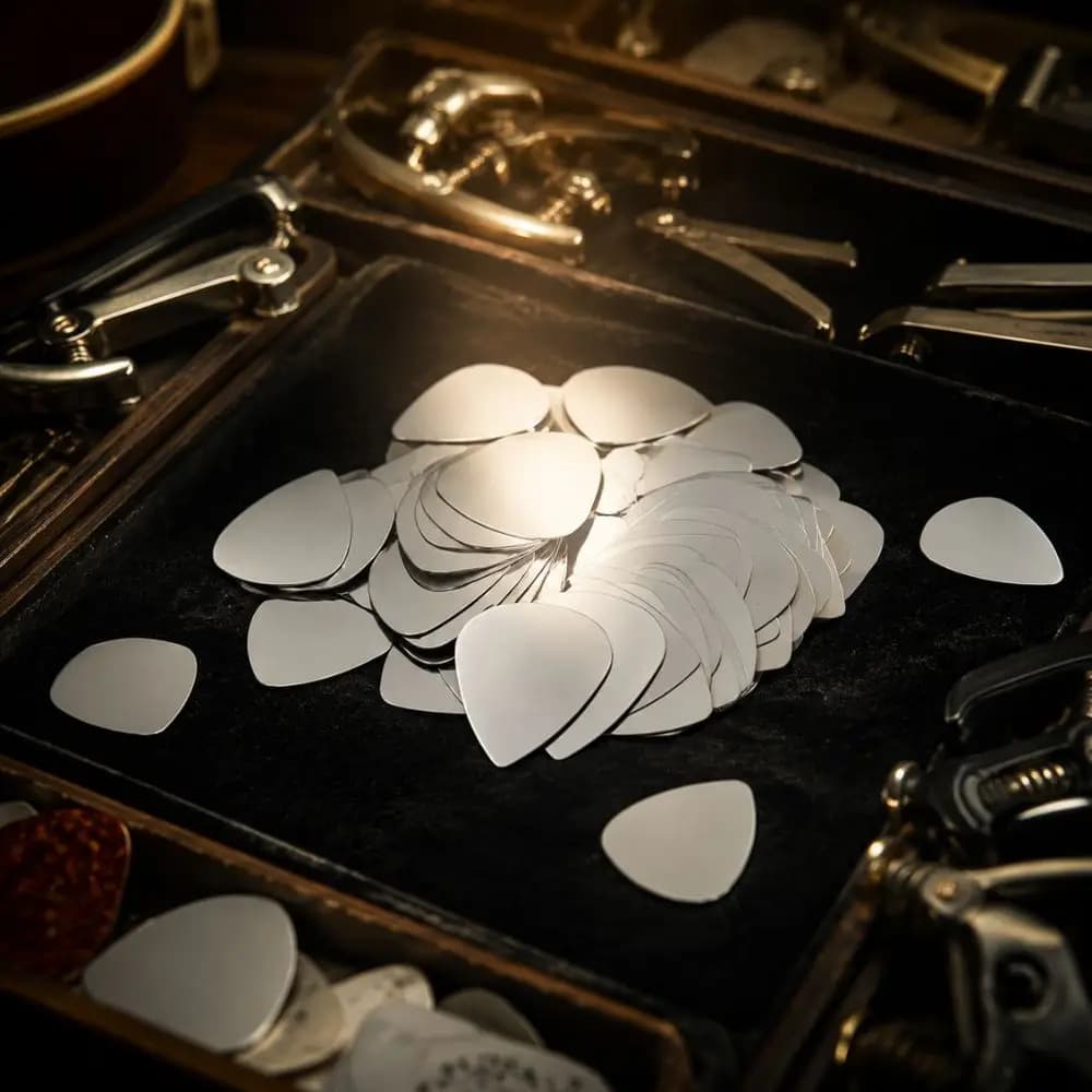 20pcs Blank Metal Guitar Picks Stainless Steel Engravable Plectrum Accessory for Bass Ukulele Lovers YMY