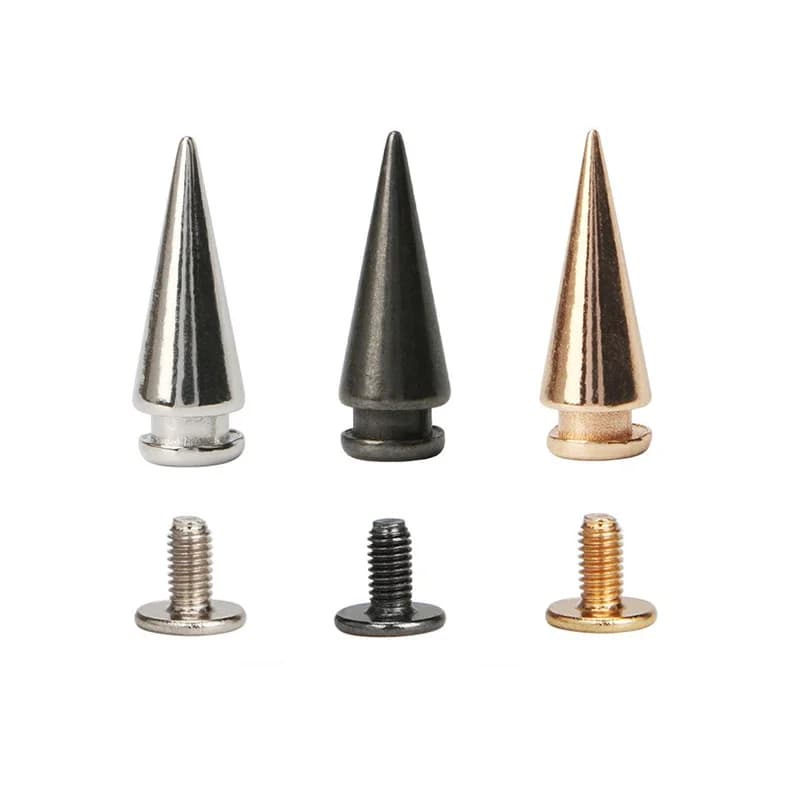 7*20mm 100set Zine lega tipo torre Punk Spike cono Spots borchie rivetti in similpelle punte a proiettile per pelle