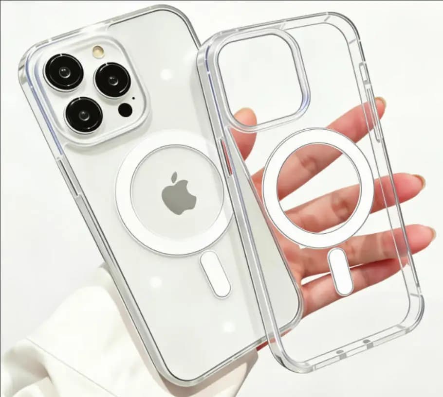 Update the magnetic case for the new iPhone 17/16/15 Pro Max, transparent acrylic hard cover with Magsafe wireless charging