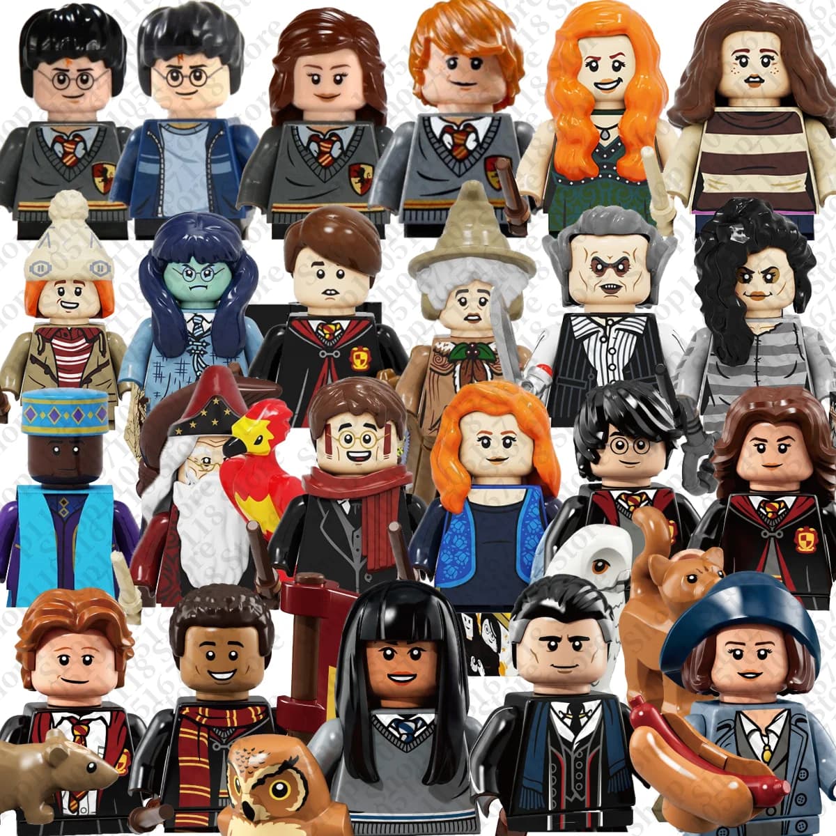 Film di fantascienza Harry Potter Dobby Hermione, blocchi da costruzione per bambini, giocattoli in mattoncini 3D, regali per feste di compleanno