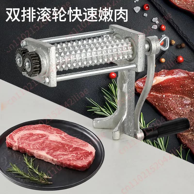 Manual weighting machine for aluminum meat, small double row cast iron roller, for quick tightening of meat