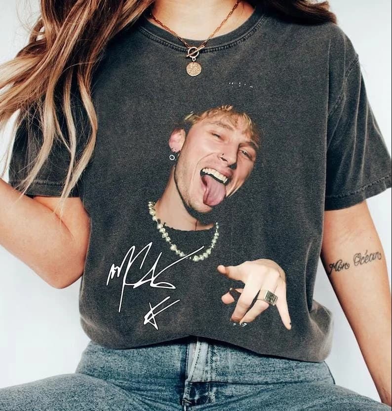Maglietta pop rock Machine Gun Kelly Lost American Tour unisex, maglietta Wiz Khalifa Concert Merch, maglietta MGK Lost Americana Tour Dates