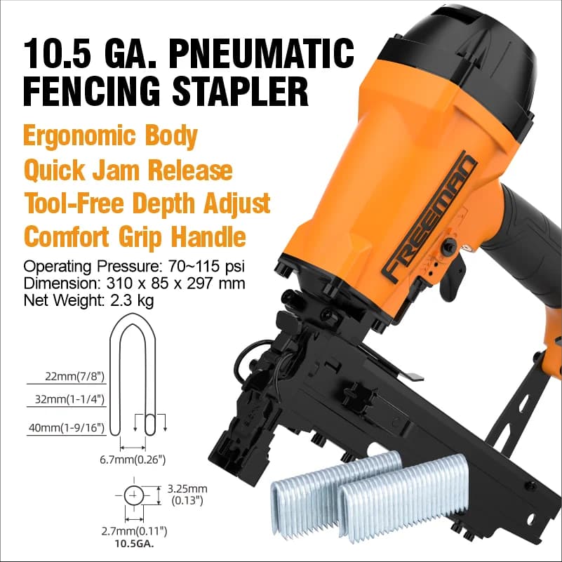 Cucitrice pesante pneumatica Freeman FM315 calibro 10,5 G per recinzione
