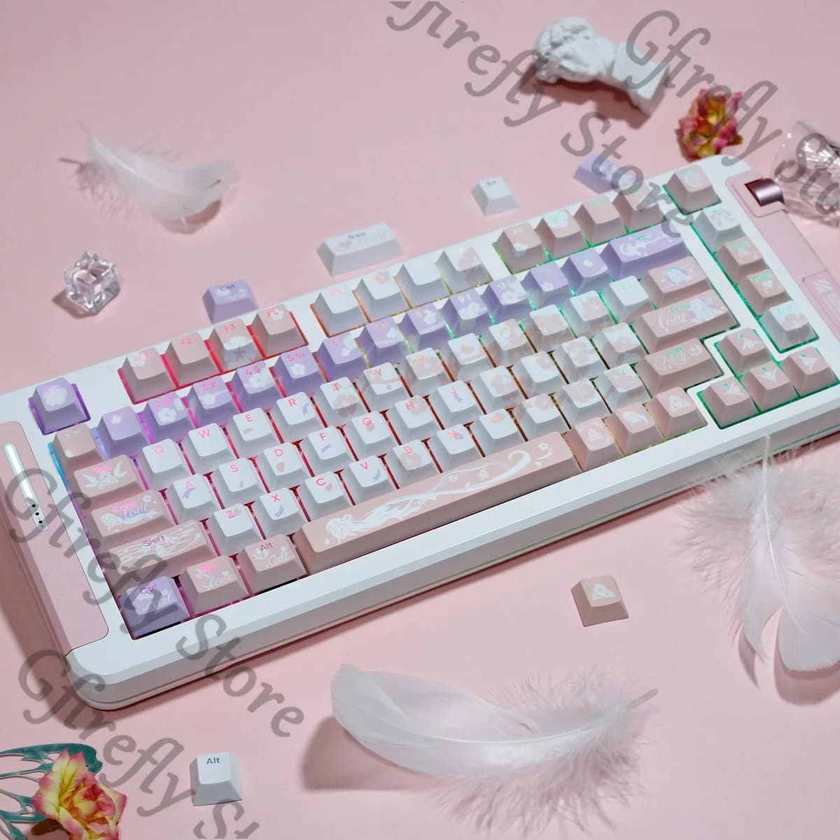 Honkai Impact 3 Elysia Cosplay Anime Three-dimensional Craft Game Cartoon Computer Mechanical Keyboard High Quality Keycap