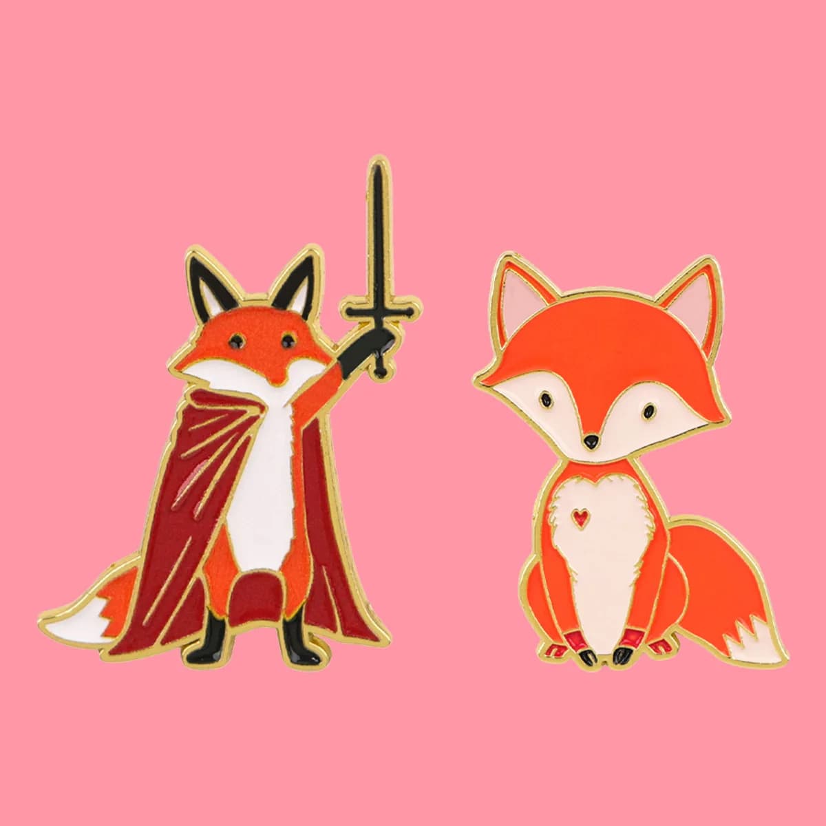 Spille smaltate simpatiche Volpe Cavaliere, spilla da bavero con animali dei cartoni animati, distintivo per zaino, accessori per abbigliamento, gioielli alla moda, regali per amici