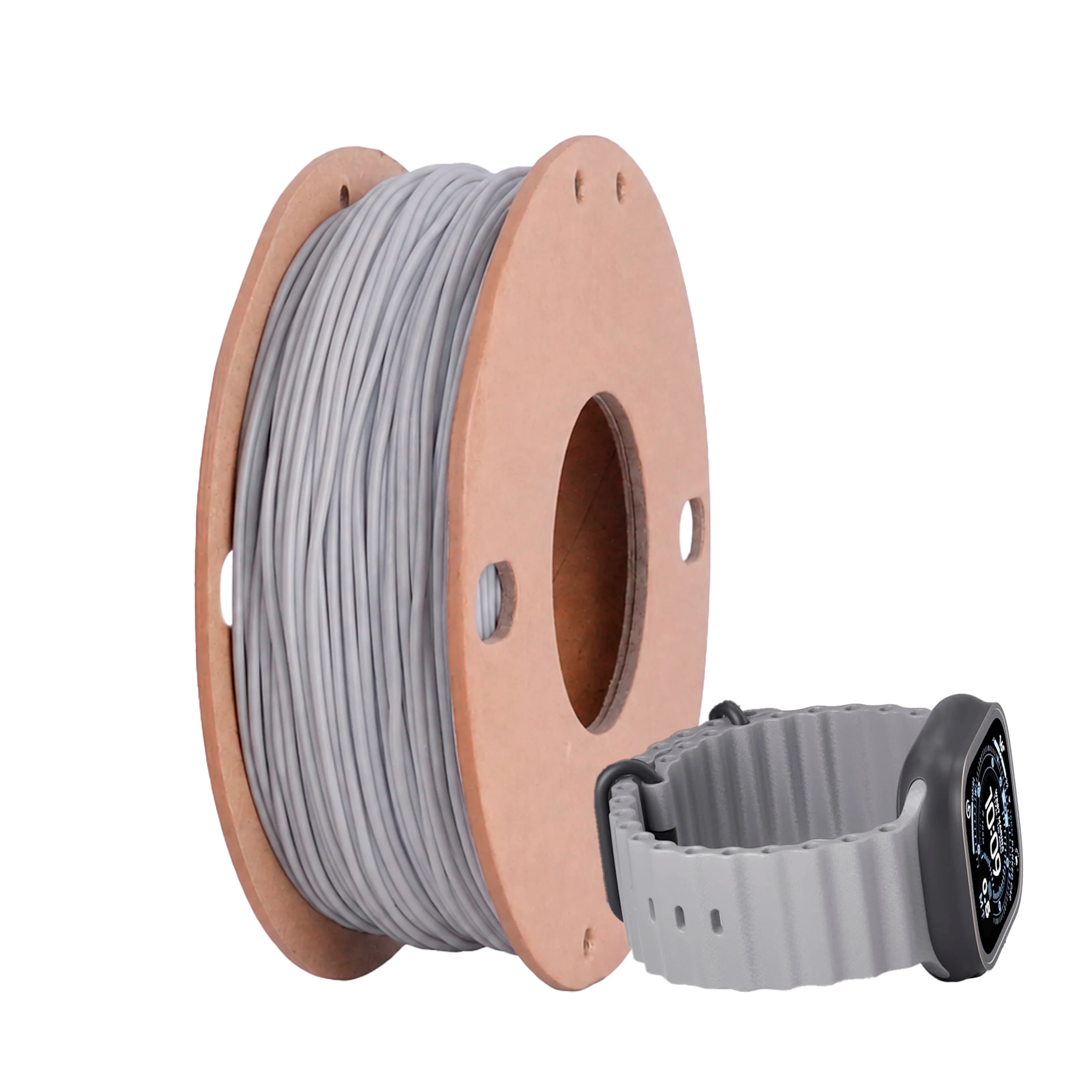 Filamento TPU Grigio 0,25KG 1,75mm, 95A Morbido e Flessibile per Stampanti 3D, Precisione Dimensionale +/-0,03mm, Compatibile con la Maggior Parte delle Stampanti 3D FDM