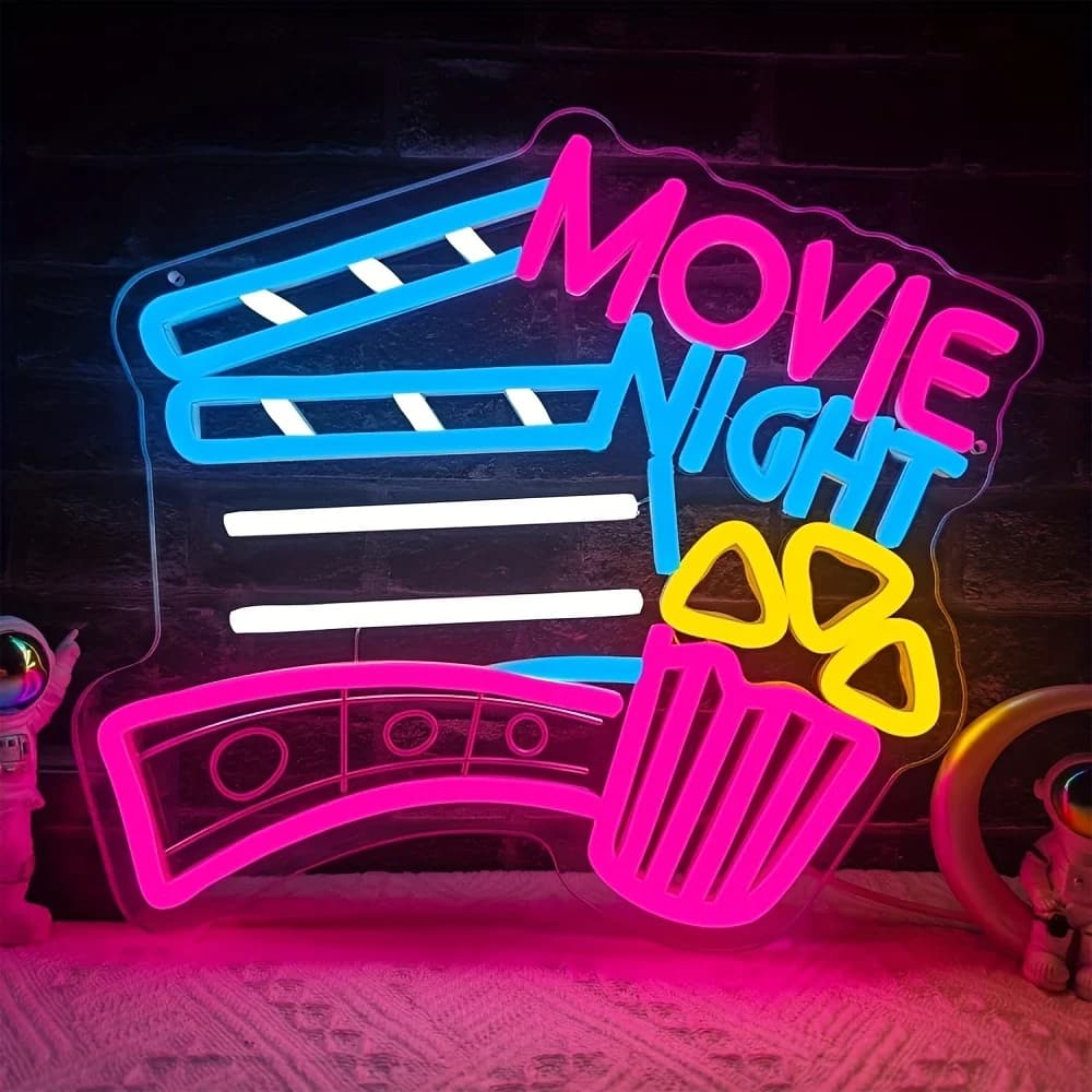 Insegna al Neon Dimmerabile per Serata Cinema, Luce LED al Neon per Home Theater, Sala Cinema, Feste a Tema Cinematografico, Media Lounge, Decorazione Murale, Regali di Inaugurazione
