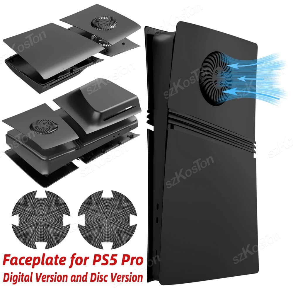 Piastra frontale per console versione digitale e disco PS5 Pro con kit antipolvere per sfiato di raffreddamento Piastre di copertura per accessori PS5 Pro