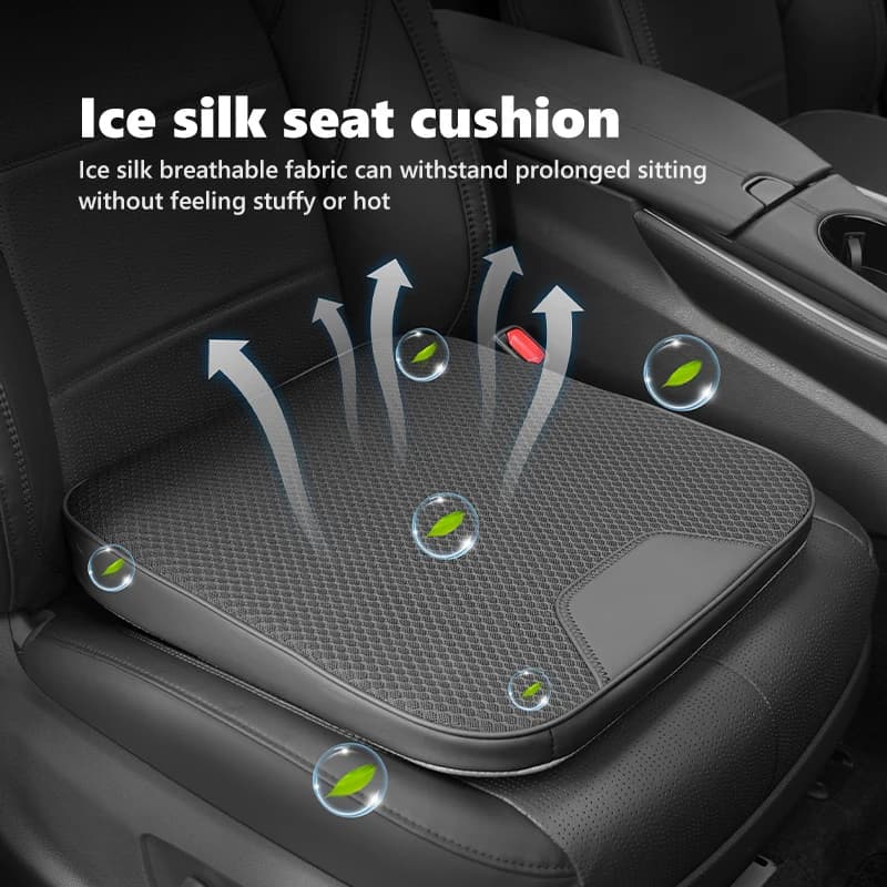 Car Seat Leather Cushion Cover Ice Silk Non-Slip Pad For NO