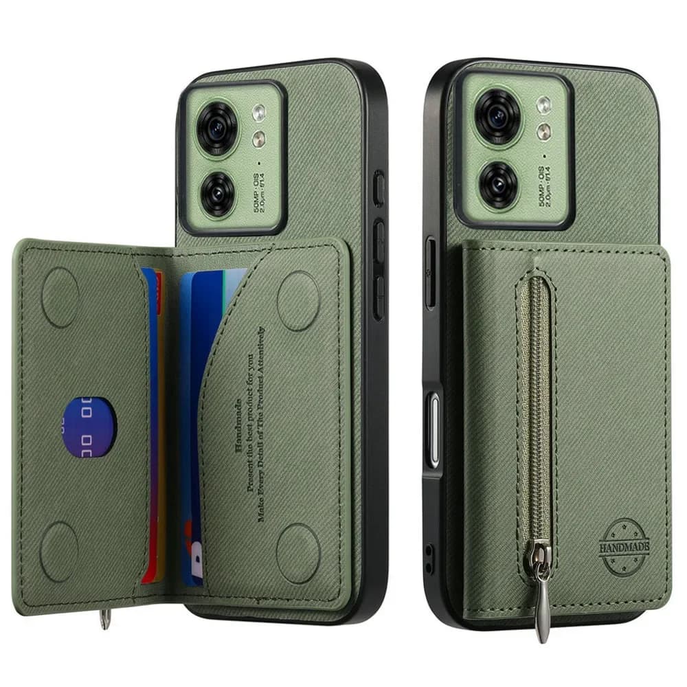 Custodia per telefono con supporto RFID per carta in pelle con cerniera aziendale di lusso per OPPO Reno 9 10 11 12 13 F Pro FS Flip Back Funda Custodia protettiva