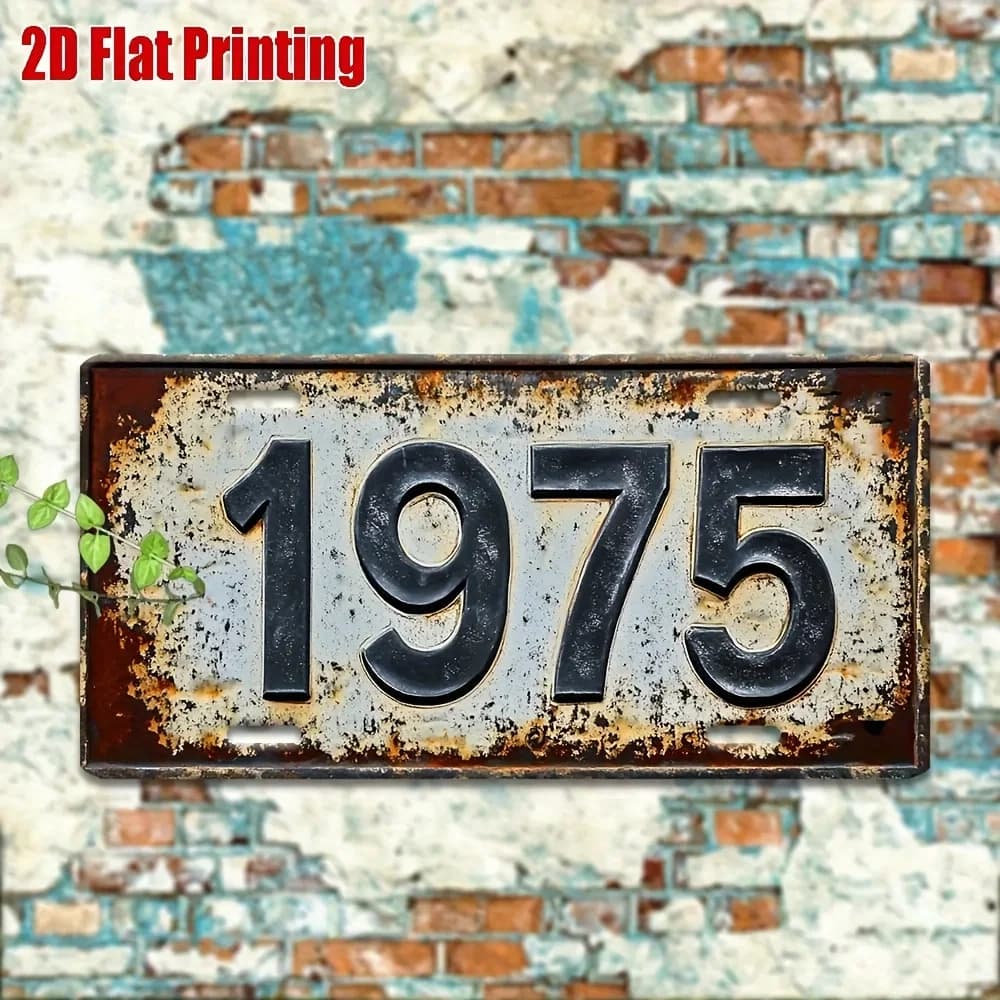 Targa Decorativa Vintage in Metallo con Stampa 2D, 29,97 cm x 14,99 cm, 1975, in Alluminio, per Decorazione Murale di Bar e Garage