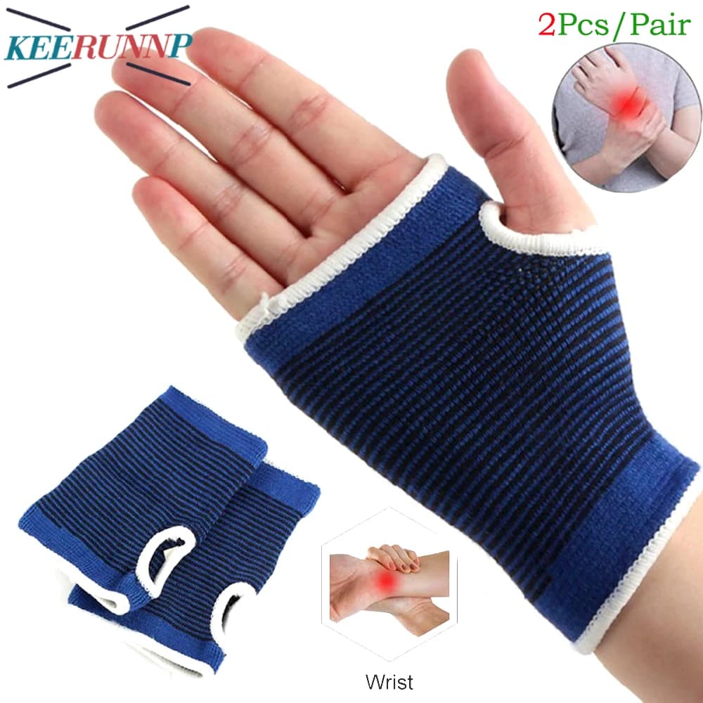 1 paio di maniche per tutore da polso traspirante per alleviare il dolore al polso, protezione per le mani lavorata a maglia unisex, supporto per guanti di compressione del sudore, pollice