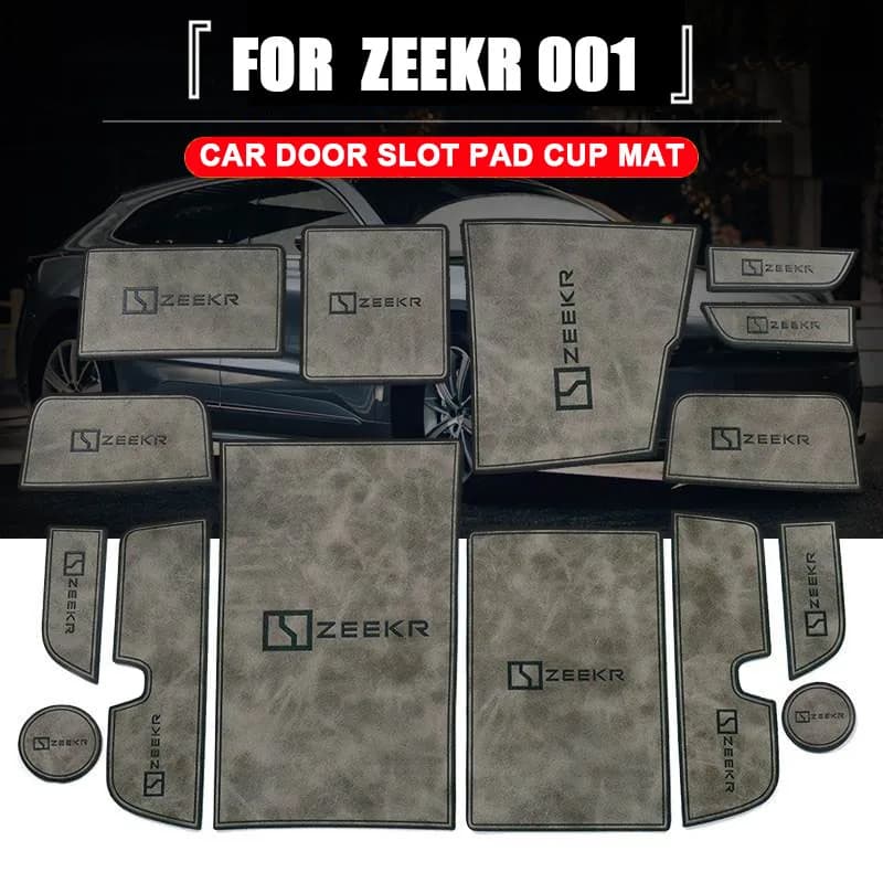 Per ZEEKR 001 2021 2022 2023 2024 2025 tappetino per tazza per auto porta Slot Pad scatola di immagazzinaggio Mat interni antiscivolo 15 pezzi accessori
