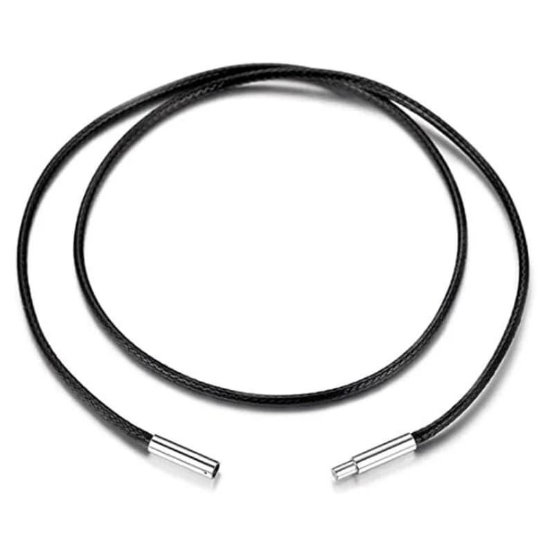 Collana in corda di vera pelle nera con cordino di chiusura Stringa di catena per ciondolo fai da te Creazione di gioielli Accessori Forniture da uomo