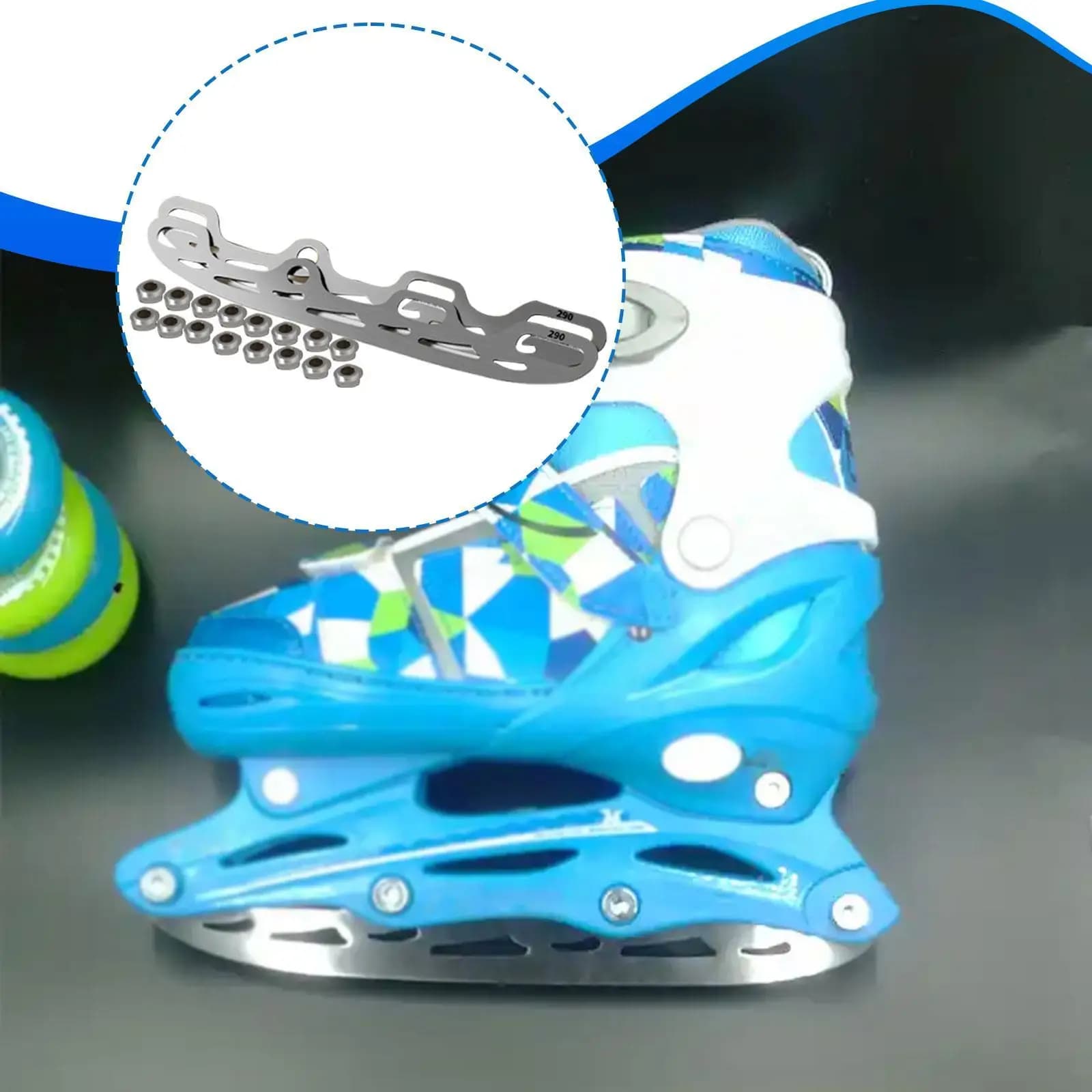 2Pcs Skating Blades for Roller Skating Replaceable Silver Easy Installation Professional Sturdy Accessories for Ices Sports