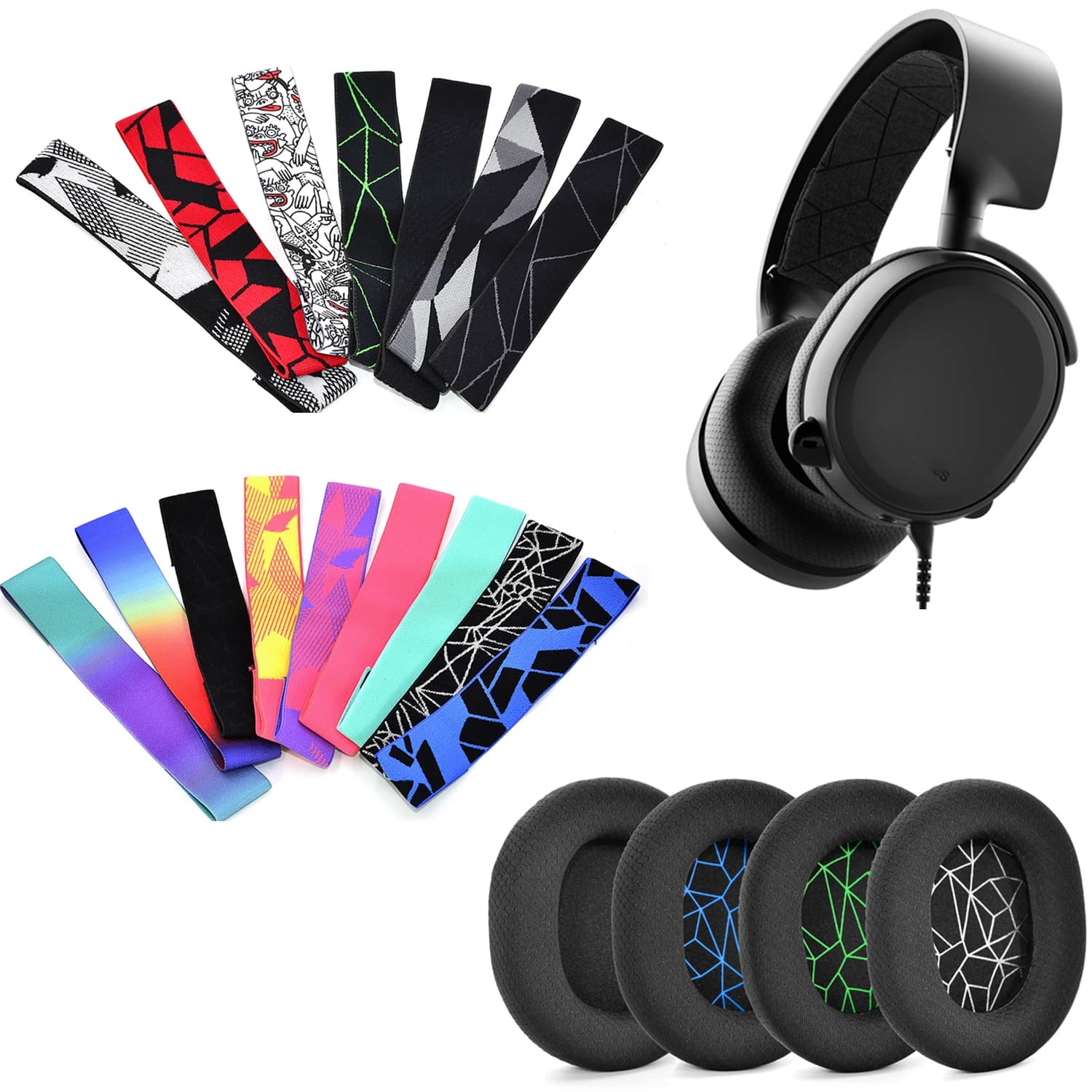 For SteelSeries Arctis 3 5 Headphones Play Foam Bearings Elastic Replacement Sponge Pillow 3 5 Accessories For Band