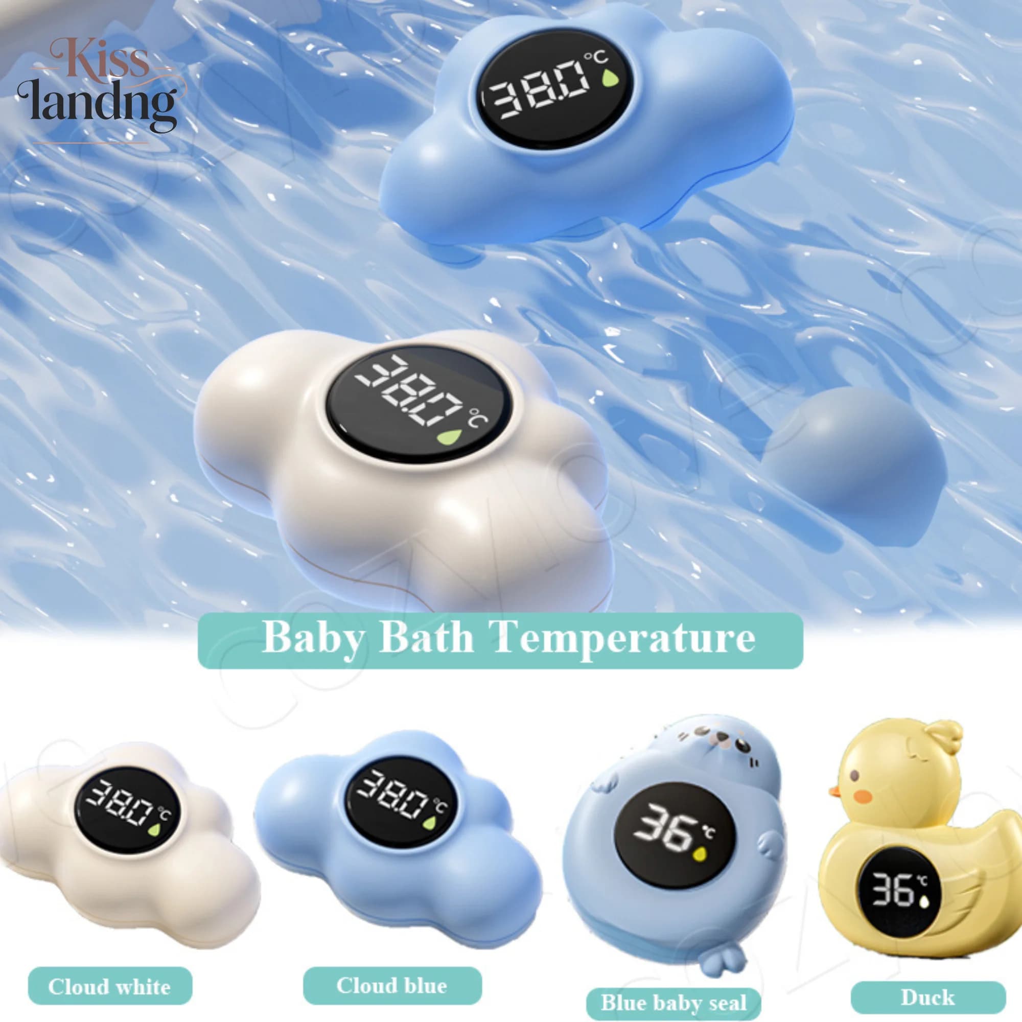 Baby Bathtub Shower Water LED Thermometer Baby Safe Temperature Sensor Floating Waterproof Baby Cartoon