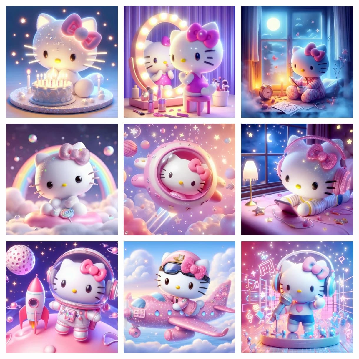 Hello Kitty Diamond Painting Cross Stitch Ricamo 5D Fai da Te Arte Mosaico Completo Decorazione Stanza Pixel Hobby Regalo Hobby per Adulti