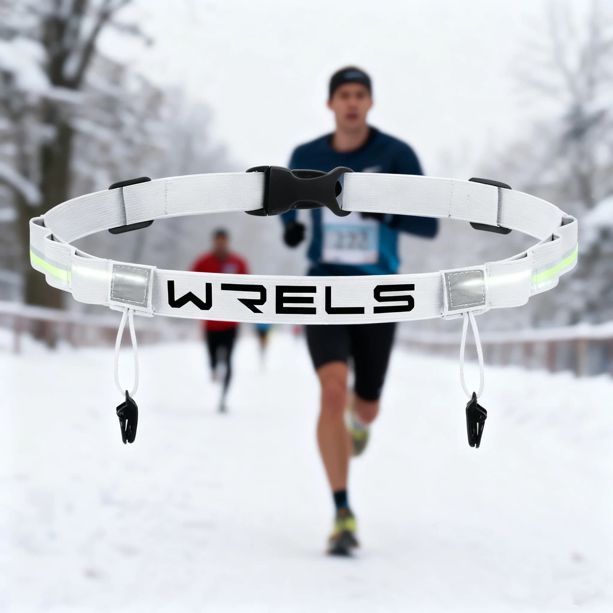 WRELS Belt with race number Belt with light number Elastic belt with marathon race number Running belt for breathable and tight triathlon